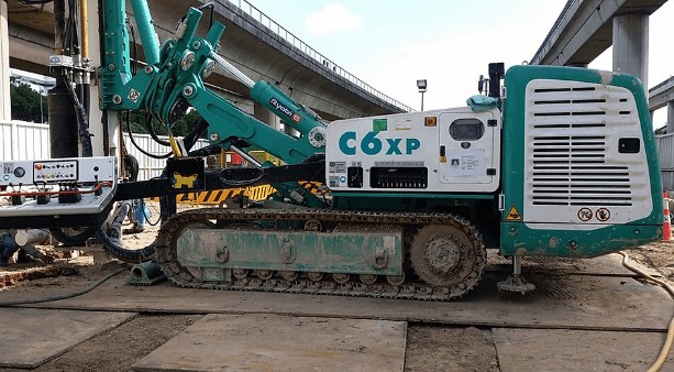 Micropile works with C6XP along Upper East Coast Road.